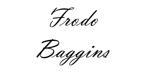 5) Nápis „Frodo Baggins“ – (prosinec 2010)